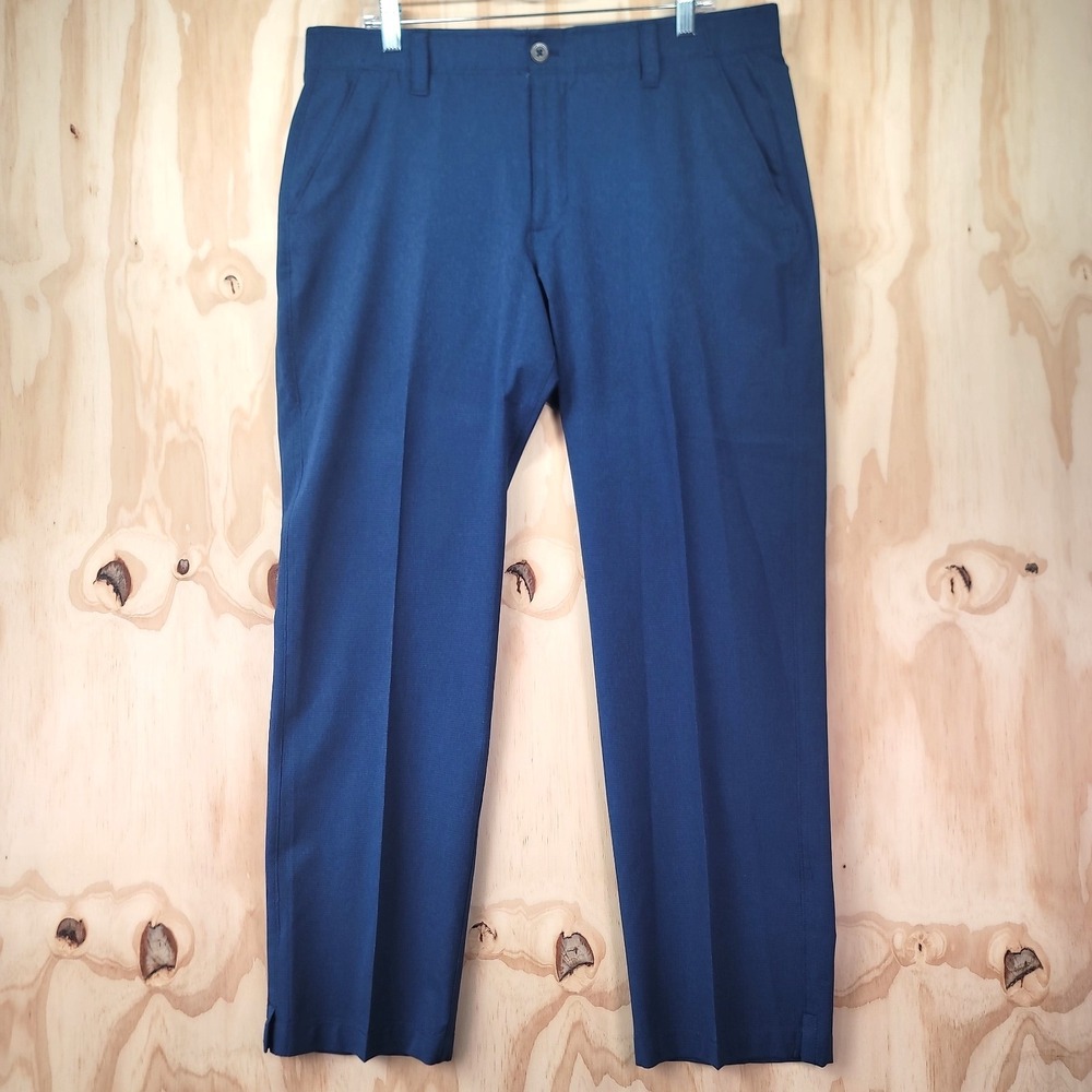 Under Armour Golf Pants Mens 38x30 Blue Heathered Performance Textured Trousers